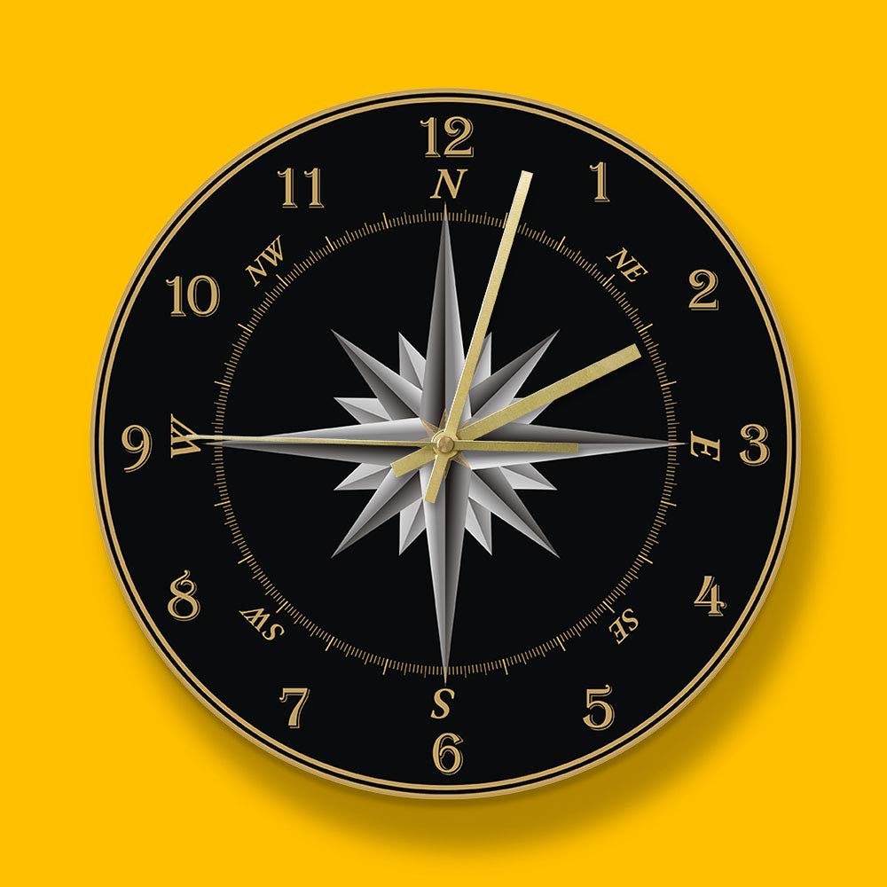 Amazon.co.jp: 掛け時計, Mariner's Compass Wall Clock Compass Rose