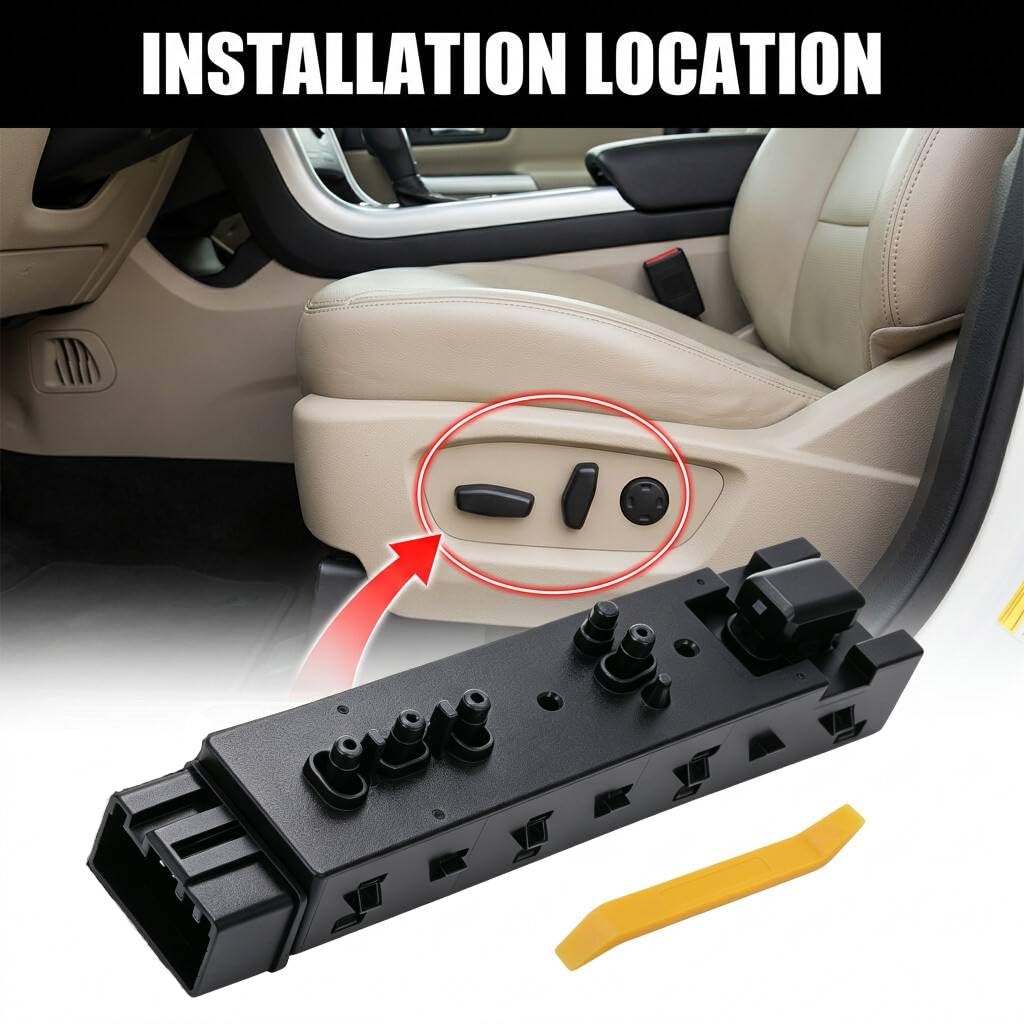 Front Right Passenger Side Power Seat Switch, Compatible with Ford & Lincoln & Mercury Models, OE 9L3Z14A701FA SW7259 STW28