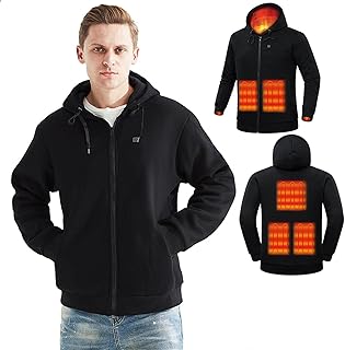Heated Jacket for Men/Women,Heated Hoodie Coat Lightweight USB Charging Electric Body Warmer 3 Temperature Levels Windproof Heating Down Jackets Hooded Coats Thermal Outwear for Outdoor Working