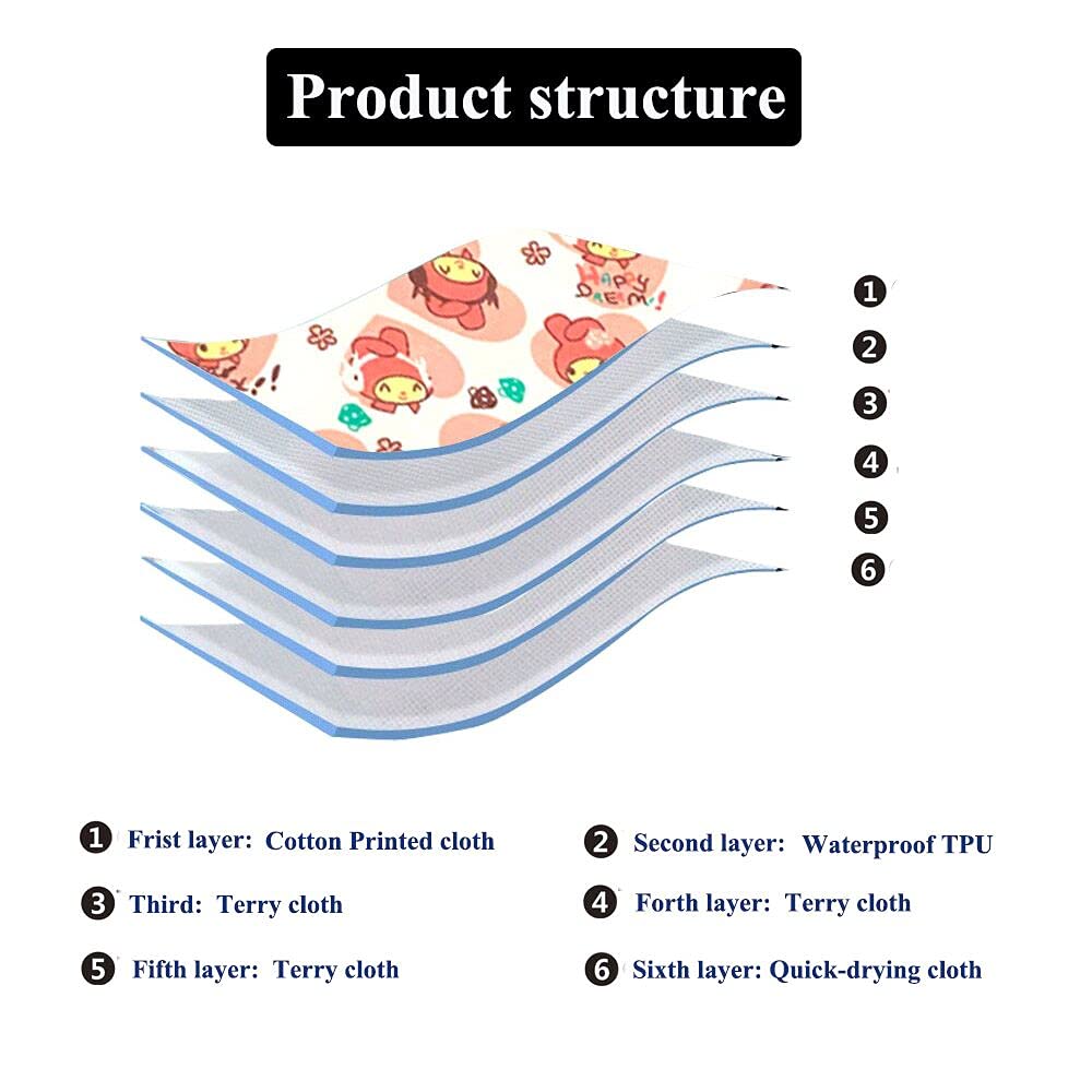 Kann wiederverwendet werden Dauerwaschbar Erwachsene Baby Töpfchen Windel Trainingsunterwäsche ABDL Inkontinenz Wasserdichte Trainingsinkontinenz Booster Pads Hosen 2er Pack (S, 2 Frog)