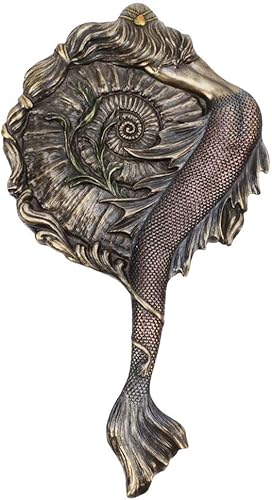 Miniatura 2 de Espejo de tocador de mano estilo vintage con acabado de bronce antiguo de resina de molde en frío