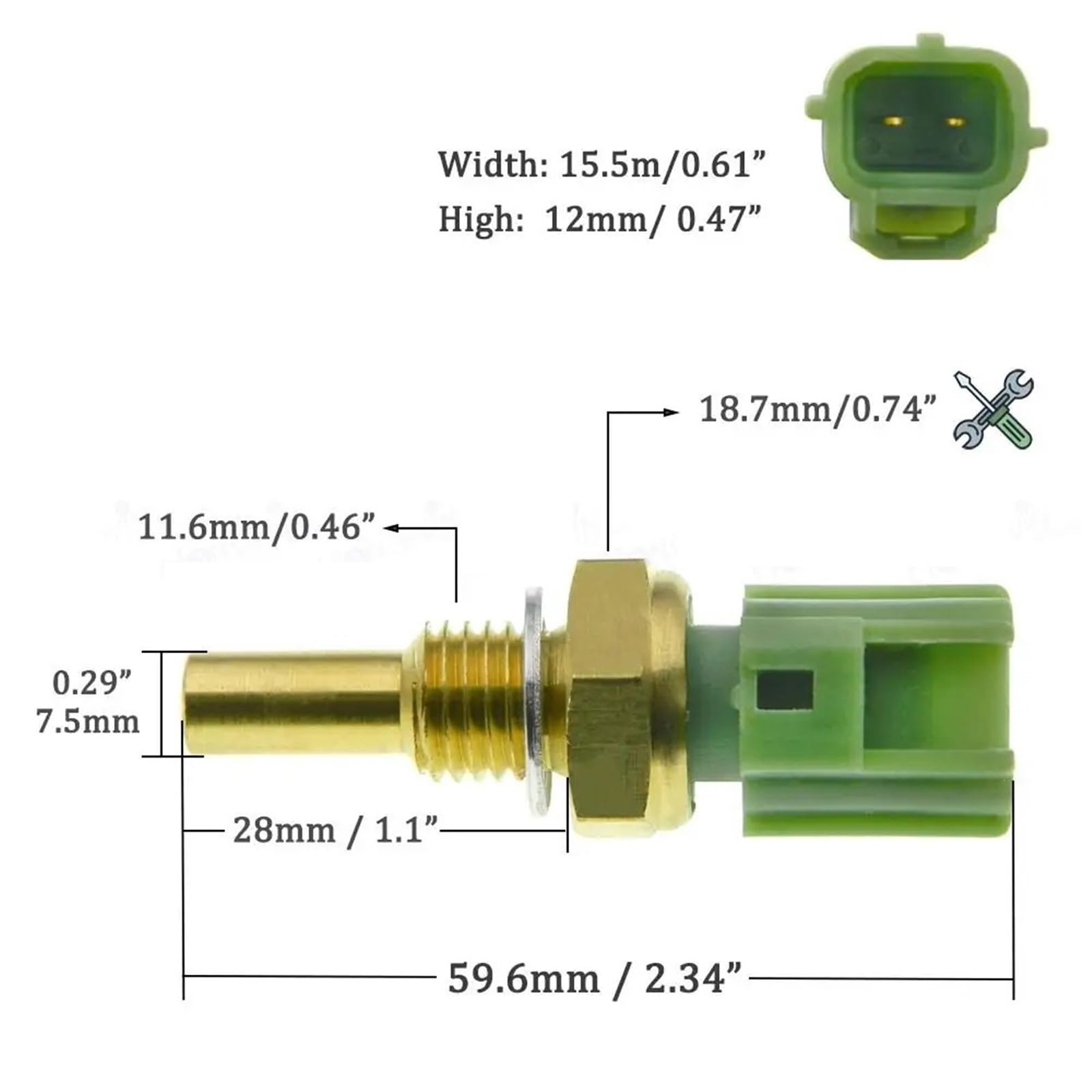 Sensor de temperatura del ventilador del refrigerante del radiador con conector OEM: 89422-20010 89422-35010 piezas de automóvil(Sensor With Pulg)