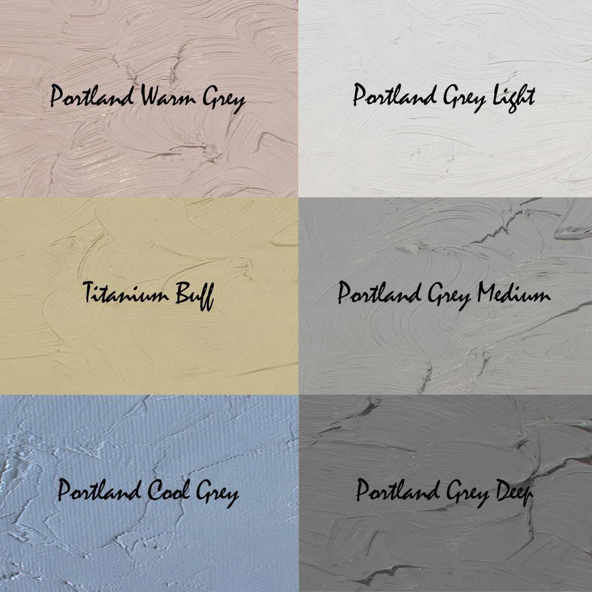 Gamblin Artist Oil Paint Set For Professionals - GREY SET - 37ml Tubes