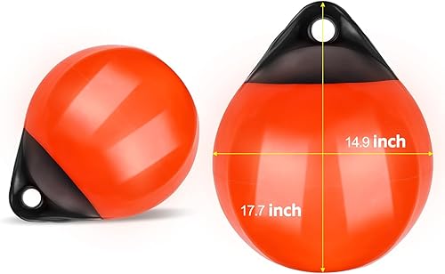 Miniatura 22 de Par de boyas de amarre de lanchas, de vinilo inflable de grado marino, bola de defensas de lancha, parachoques de barco para acoplamiento, Rojo