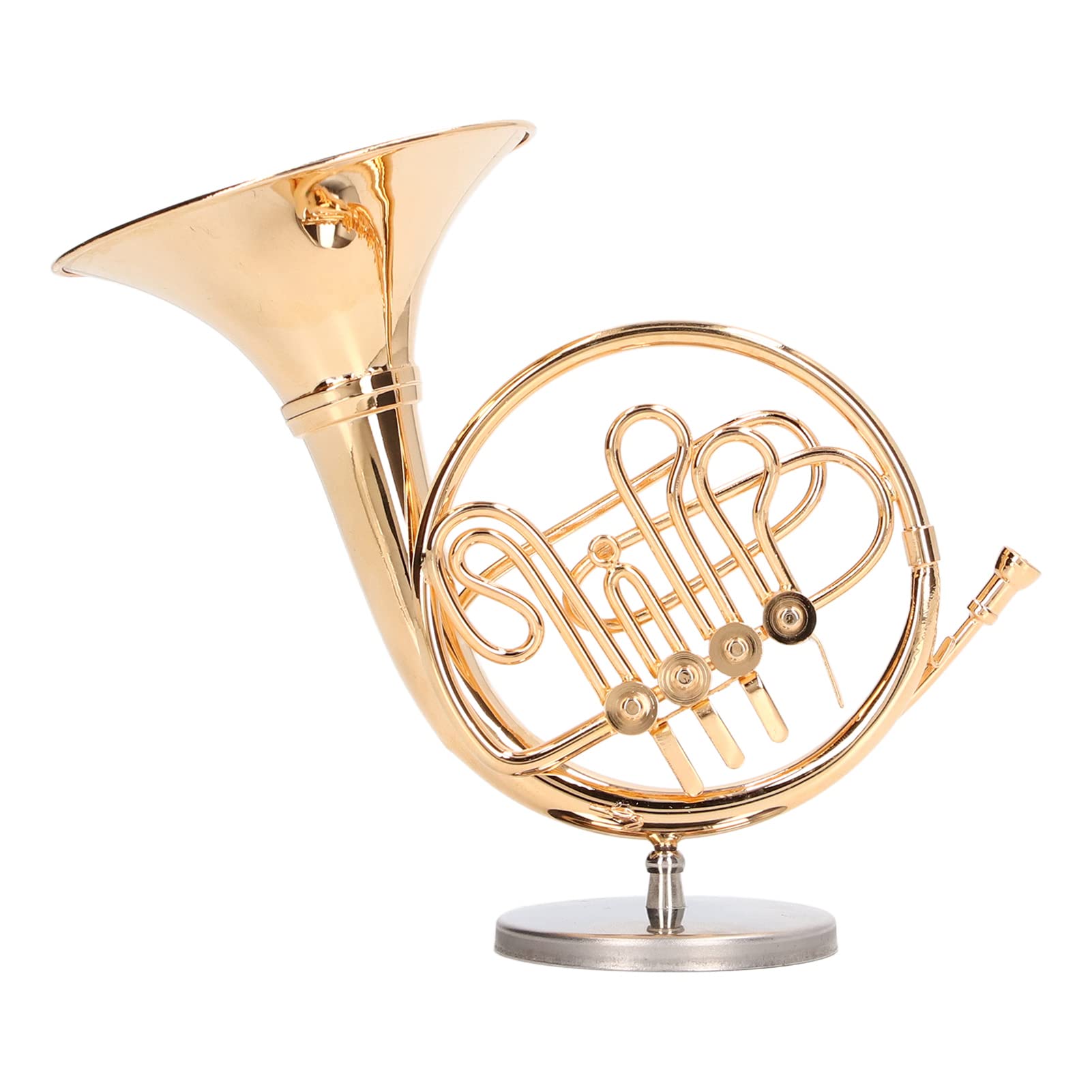Strumento Musicale Decorativo Modello Corno Francese in Miniatura in Ottone per Case delle Bambole e Decorazioni Domestiche 4,7 Pollici