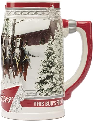 Miniatura 4 de Budweiser Humpen, jarra para cerveza Holiday Stein, 31oz, 2017