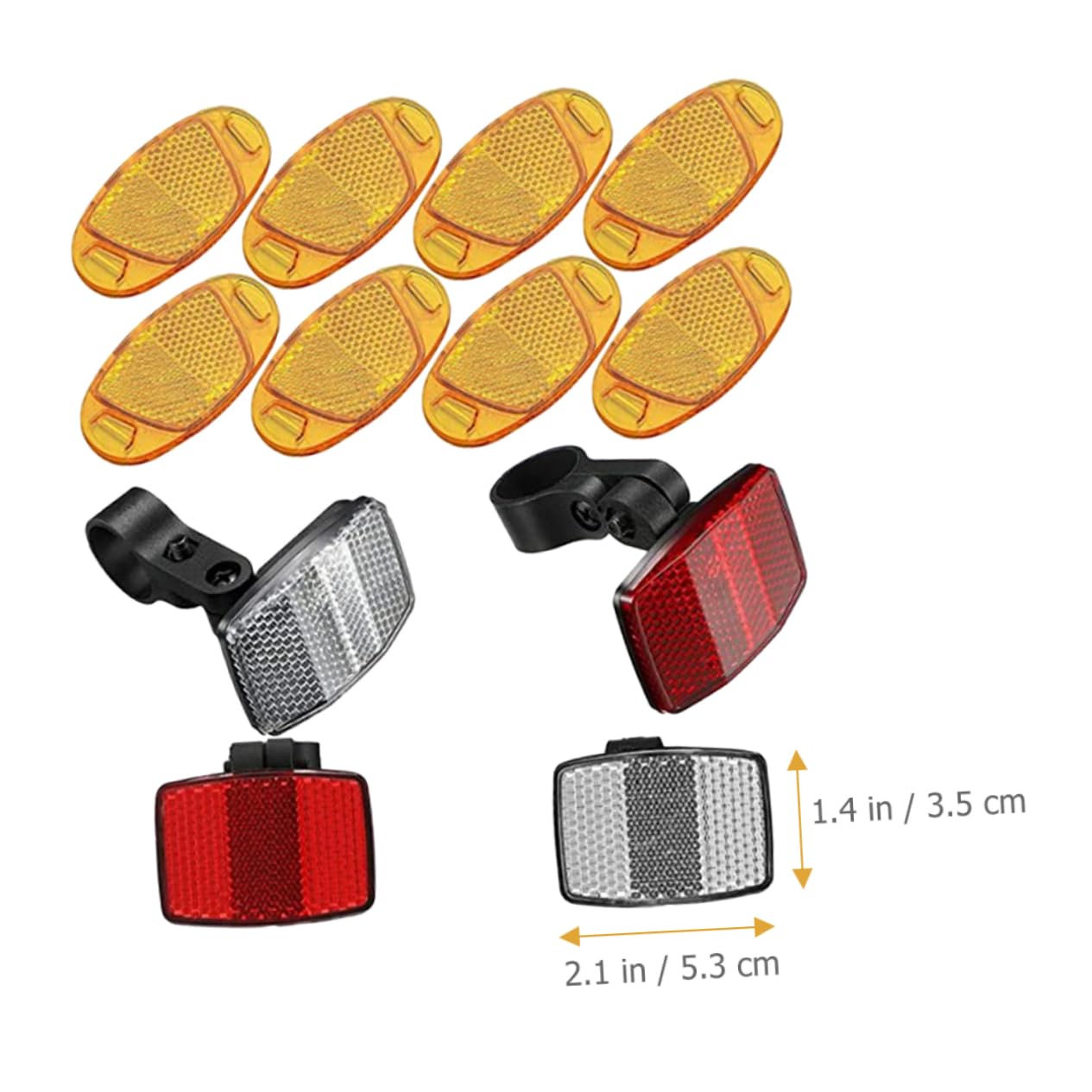 GALPADA Cycling Safety Kit 4 Pack Bike Reflective Lights Front Rear Wheel Tire Reflectors Bike Accessories PVC Abs Material Easy Install