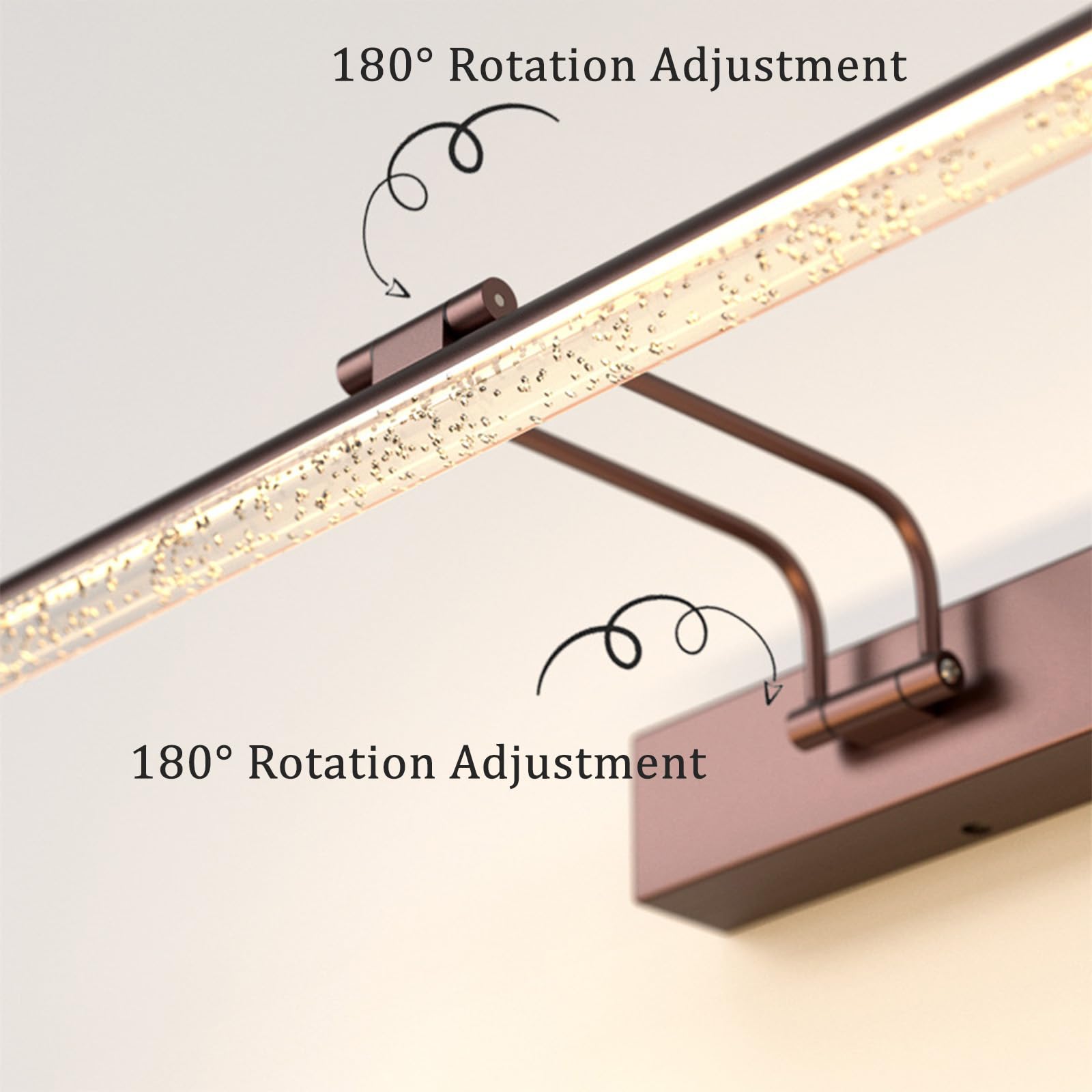 LED Spiegelleuchte Bad Wandleuchten 3 Farbtemperaturen Dimmbar Wasserdicht Wandlampen 180° Einstellbar Faltbar Wandbeleuchtung für Wohnzimmer Badezimmer Spiegelschrank (Schwarz,40cm)