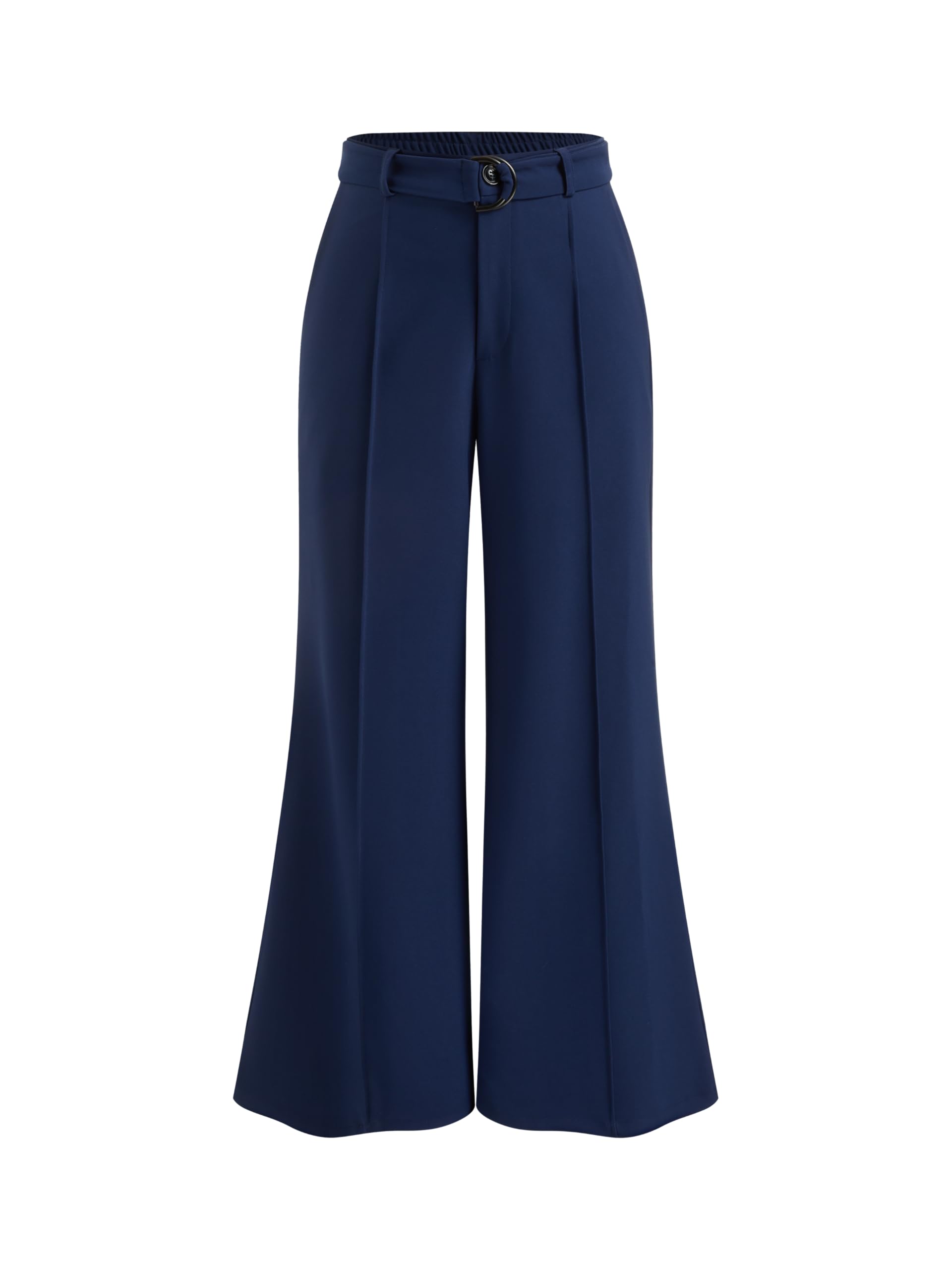 CIDER Womens Middle Waist Belted Flare Pants Casual Cozy Stylish Trousers