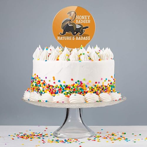 Miniatura 4 de Acrylic Honey Badger Nature's Badass Cake Topper Party Decoration for Wedding Anniversary Birthday Graduation