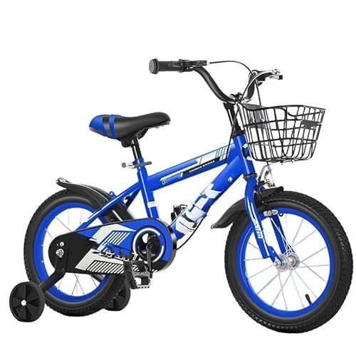子供用自転車 ,男女兼用,高さ調節可能,補助輪とバスケット付き、組み立て簡単,おしゃれでかっこいい、,4〜12歳向け,12/14/16/18インチ,|幼児用バイク 男女児初心者向け 子供用自転車, 誕生日プレゼントにも最適 (オーシャンブルー スポーツモデ