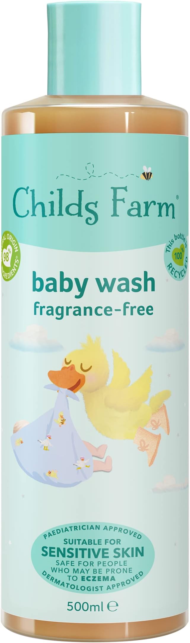 Baby Body Wash 500ml | Unfragranced | Gently Cleanses | Suitable Newborns With Dry, Sensitive & Eczema-prone Skin