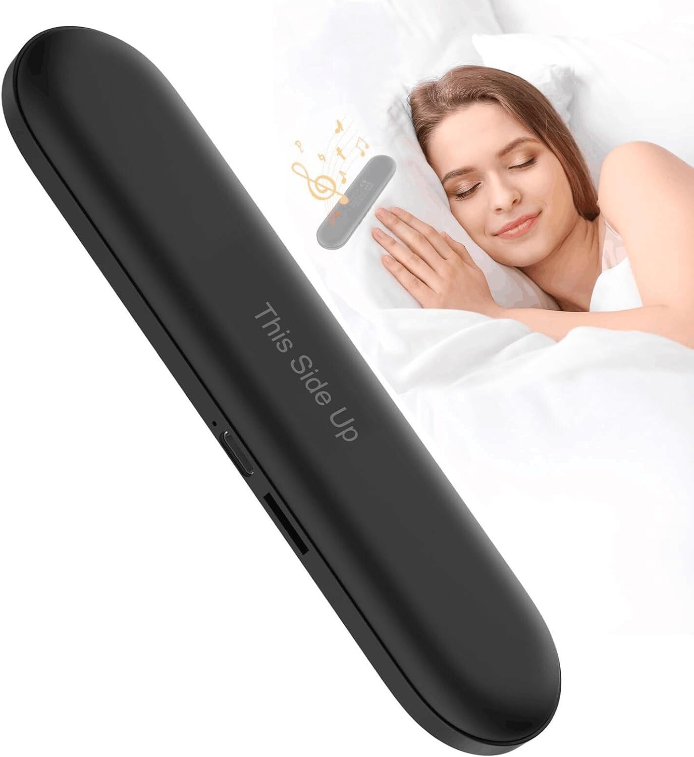 Pillow Speaker for Sleeping – Bluetooth Wireless Sleep Aid with Stereo Bass, White Noise & Volume Control, Portable Sleep Soundbar for Side Sleepers, TF Card Support & Sleep Timer(Black)