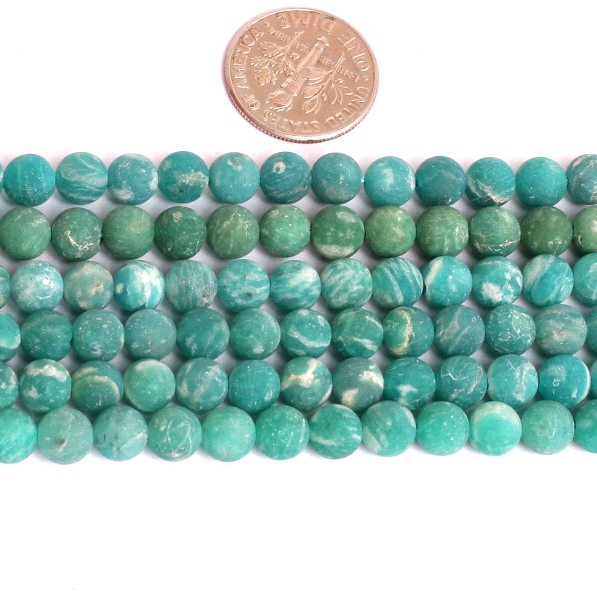 Gem-Inside 6mm Matte Frosted Natural Blue Russian Amazonite Round Gemstone Beads for Jewelry Making Bulk Full 15" Semi Precious Gemstone DIY Handmade Craft Supplies - Image 3