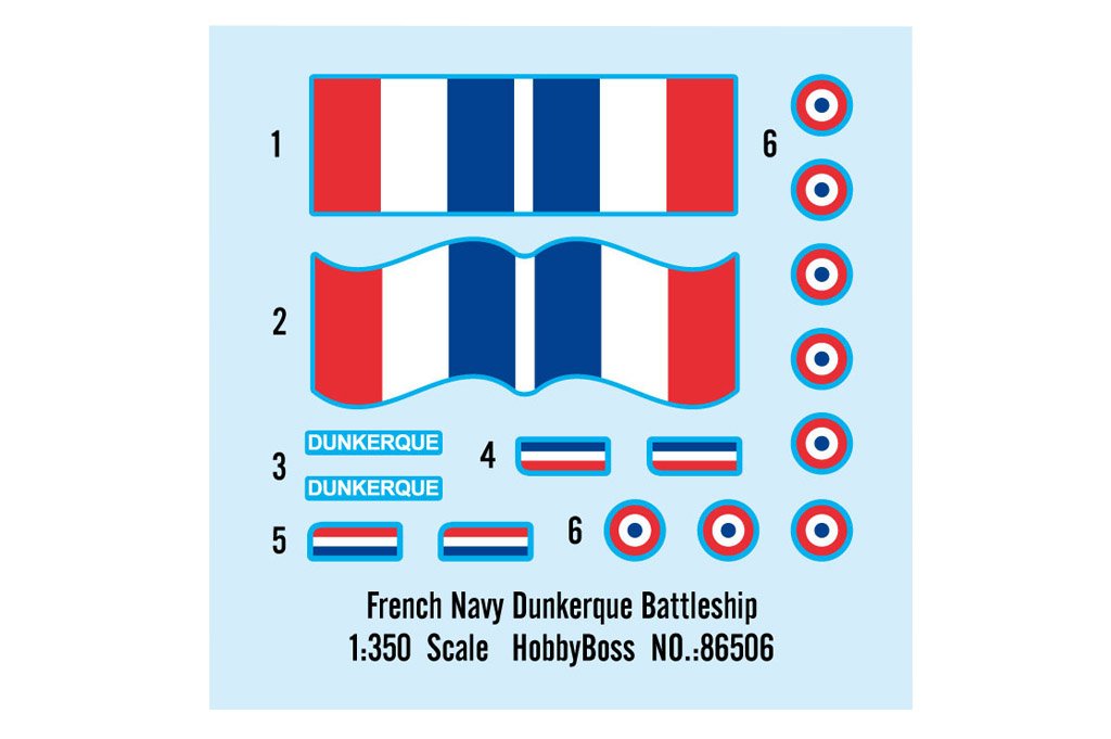 Hobbyboss 86506 - Cuirassé français Dunkerque, Bleu Marine, Taille S