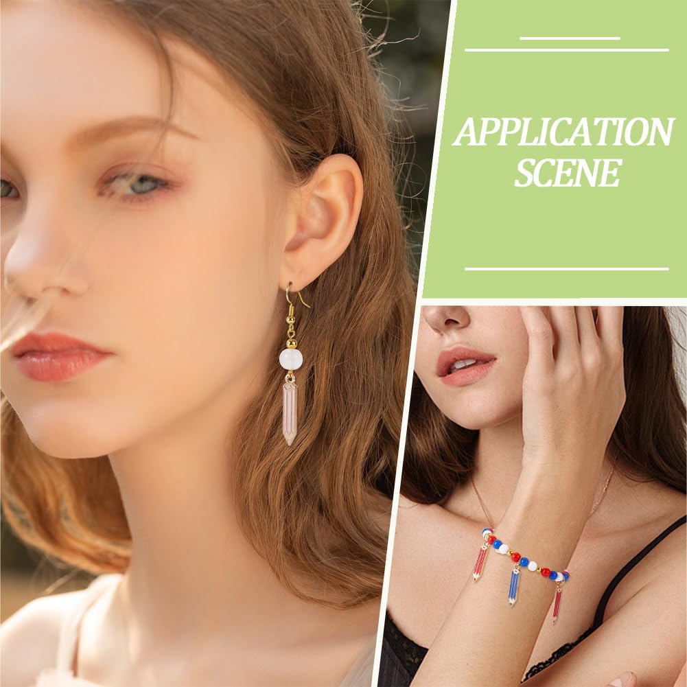 SUNNYCLUE 1 Box 50Pcs 5 Colors Pencil Shaped Charms Teacher Charms Alloy Enamel Crayon Red Yellow Back to School Pendants for Jewelry Making Supplies Crafting DIY Stationery Keychain Earring Adult - Image 4