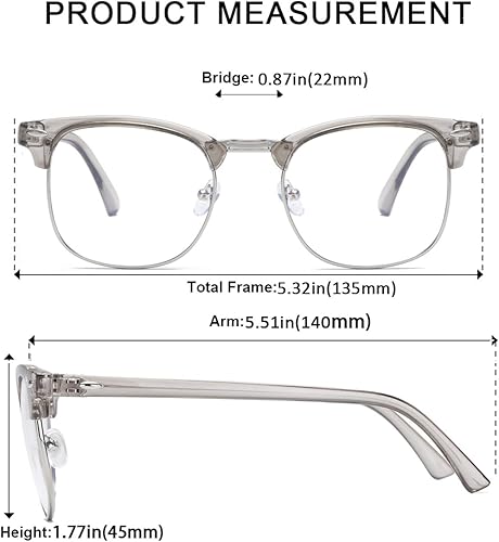 Miniatura 5 de Stylish Half-Frame Computer Blue Light Blocking Glasses - Your Eye's Best Companion