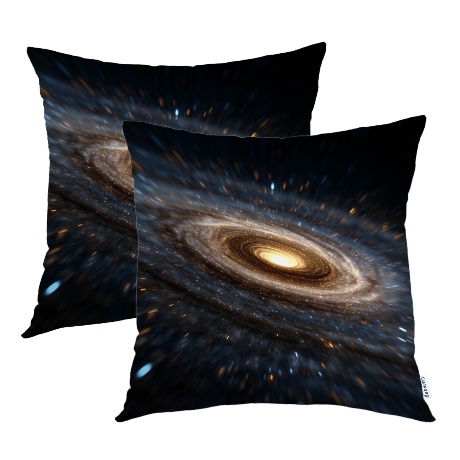 Housse de coussin vortex cosmique 45x45 cm lot de 2 en tissu mélangé