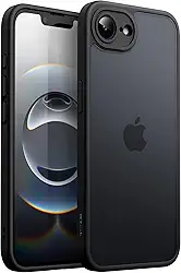 JETech Capa Matte para iPhone 16e 6,1 Polegadas 2025, Case Proteção Contra Quedas de Nível Militar à Prova de Choque, Capinha Traseira Translúcida Fosca, Anti-Impressão Digital (Preto)