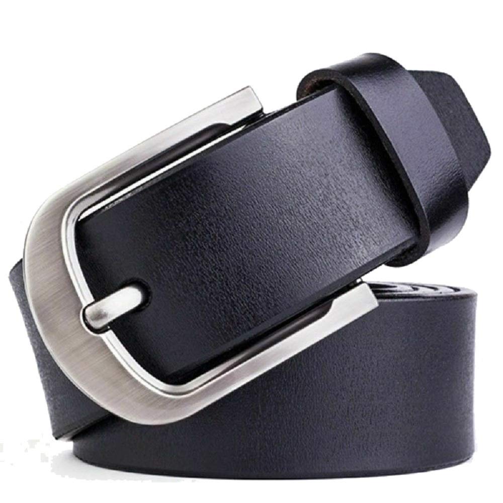 Men Genuine Leather 100% Full Grain Dress Belt with Single Prong Scratch Resistan Buckle Great for Business Work (34-36, Black)