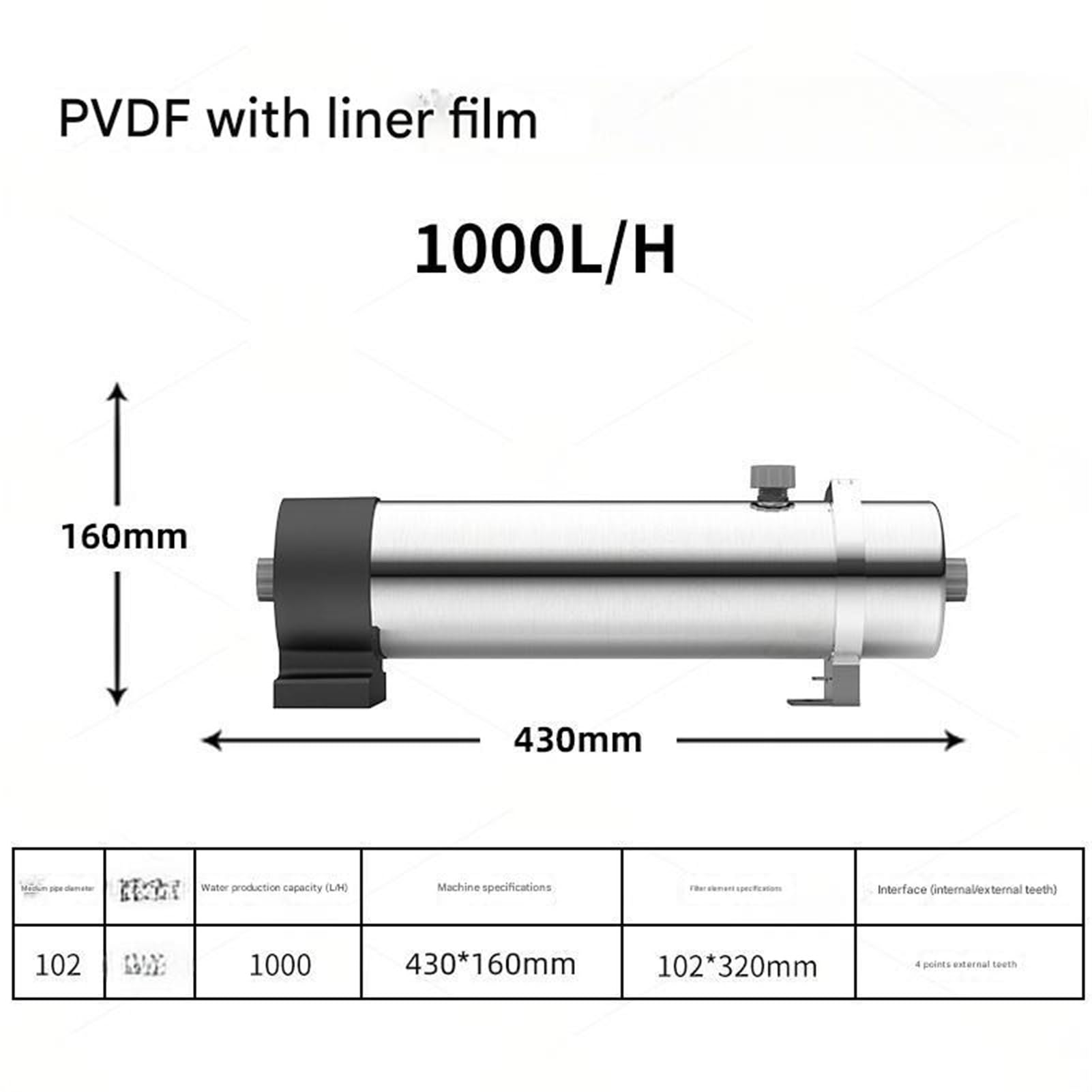 Purificador de agua ultrafiltración doméstico gran flujo 1000L potable directa del grifo la cocina entera en el sabor del agua. Fácil instalación