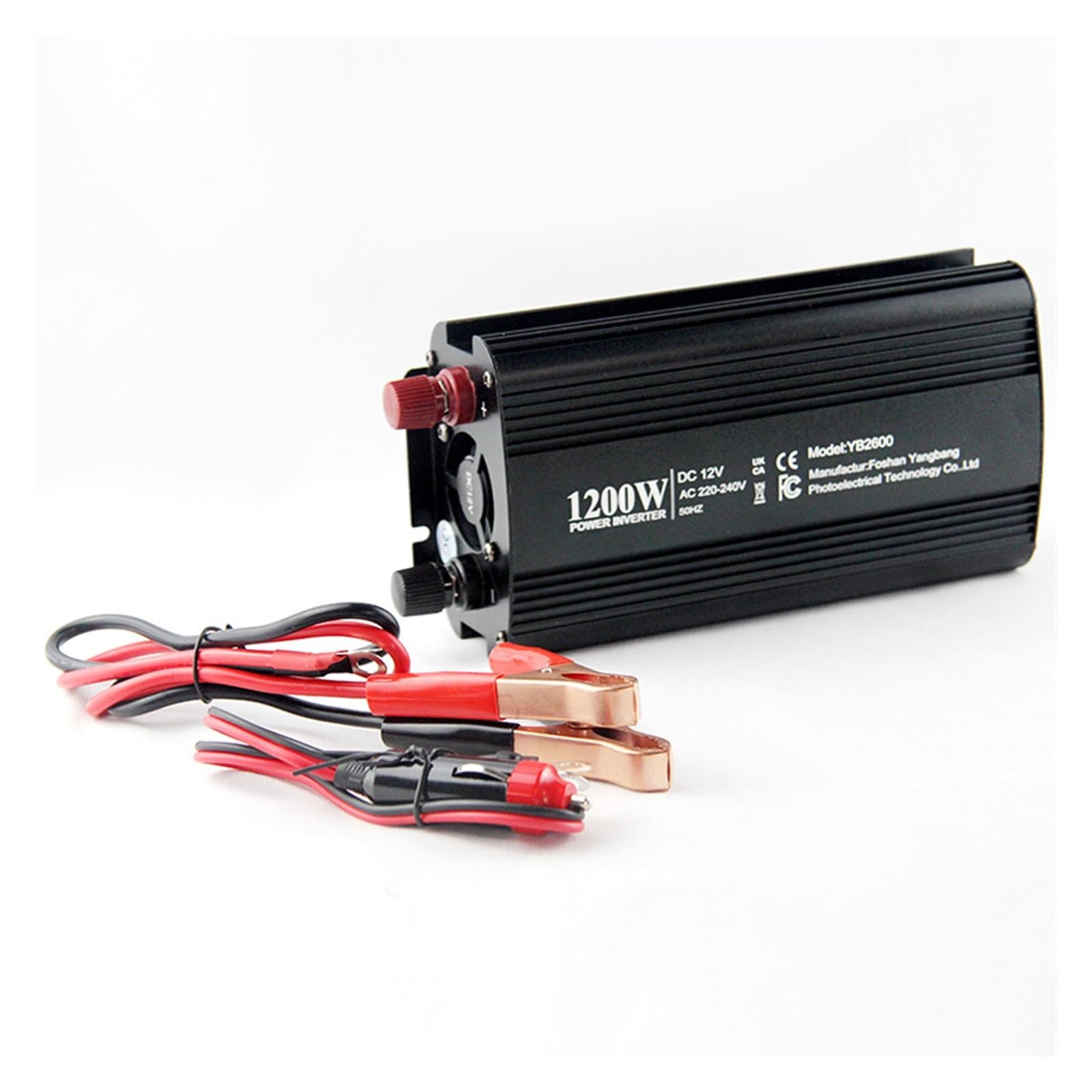 Przetwornica napięcia samochodowego 1200 W (szczytowa) DC 12 V na AC, gniazdo AC i ładowarka samochodowa USB odpowiednia do samochodów, domów, laptopów