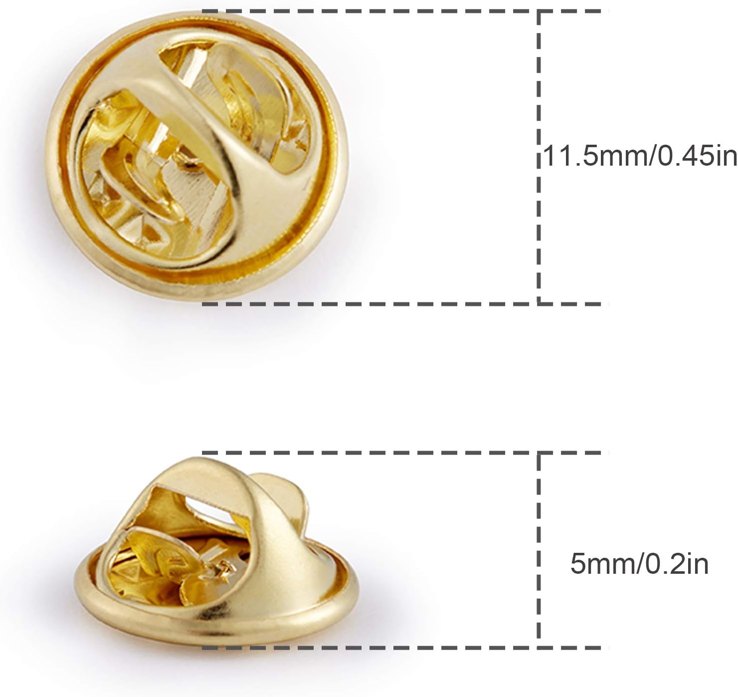 50 Pairs Metal Pin Backs Locking Pin Keepers Locking Clasp Butterfly Clutch Tie Tacks Pin Back for Uniform Badges Craft Making, Gold