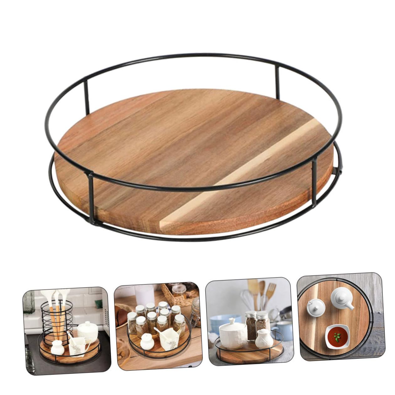 ORFOFE Drehbarer Gewürzständer und Eisen Multifunktionaler Küchenschrank Organizer für Küche und Badezimmer Einfach zu Entnehmende Ablage