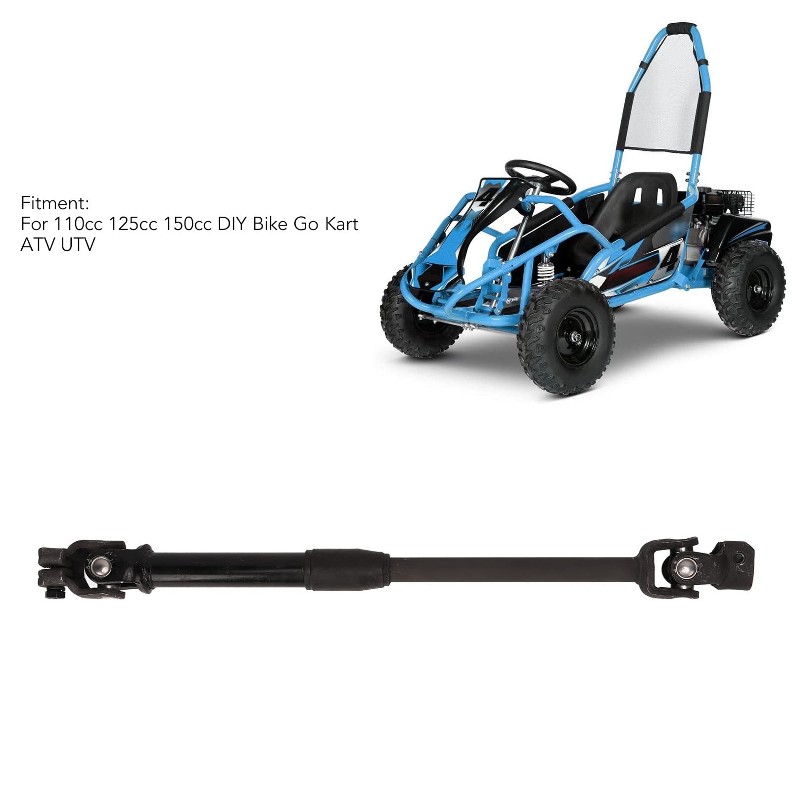 505 Mm 30 Zähne Lenkwelle, Servolenkungsgestell aus Stahllegierung mit Polierter Oberfläche für DIY Bike Go Kart ATV UTV