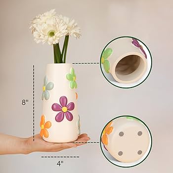 Amazon.co.jp: GUGUGO カラフル 高さ8インチ 花瓶 かわいい花瓶