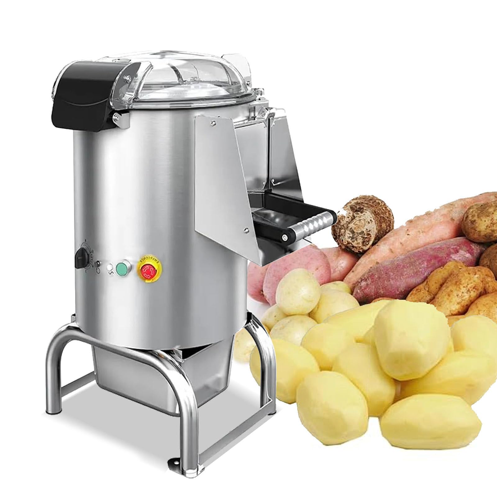 Peladora de Patatas Profesional de 750 W, 70-100 kg/h, con un Solo Toque/Capacidad de 5 kg, Elimina la Piel de Frutas y Verduras, Lavadora de Patatas eléctrica, 110 V