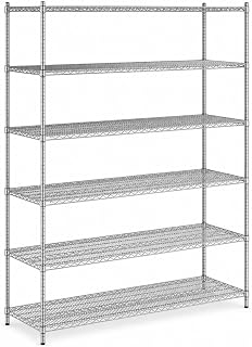 24" x 72" x 96" NSF Chrome Stationary Wire Shelving Starter Kit with 6 Shelves