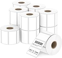 Vista 9 de Etiqueta térmica directa de 2 x 1 pulgadas, papel para códigos de barras, franqueo, dirección, perforada y compatible con impresoras Rollo, Zebra
