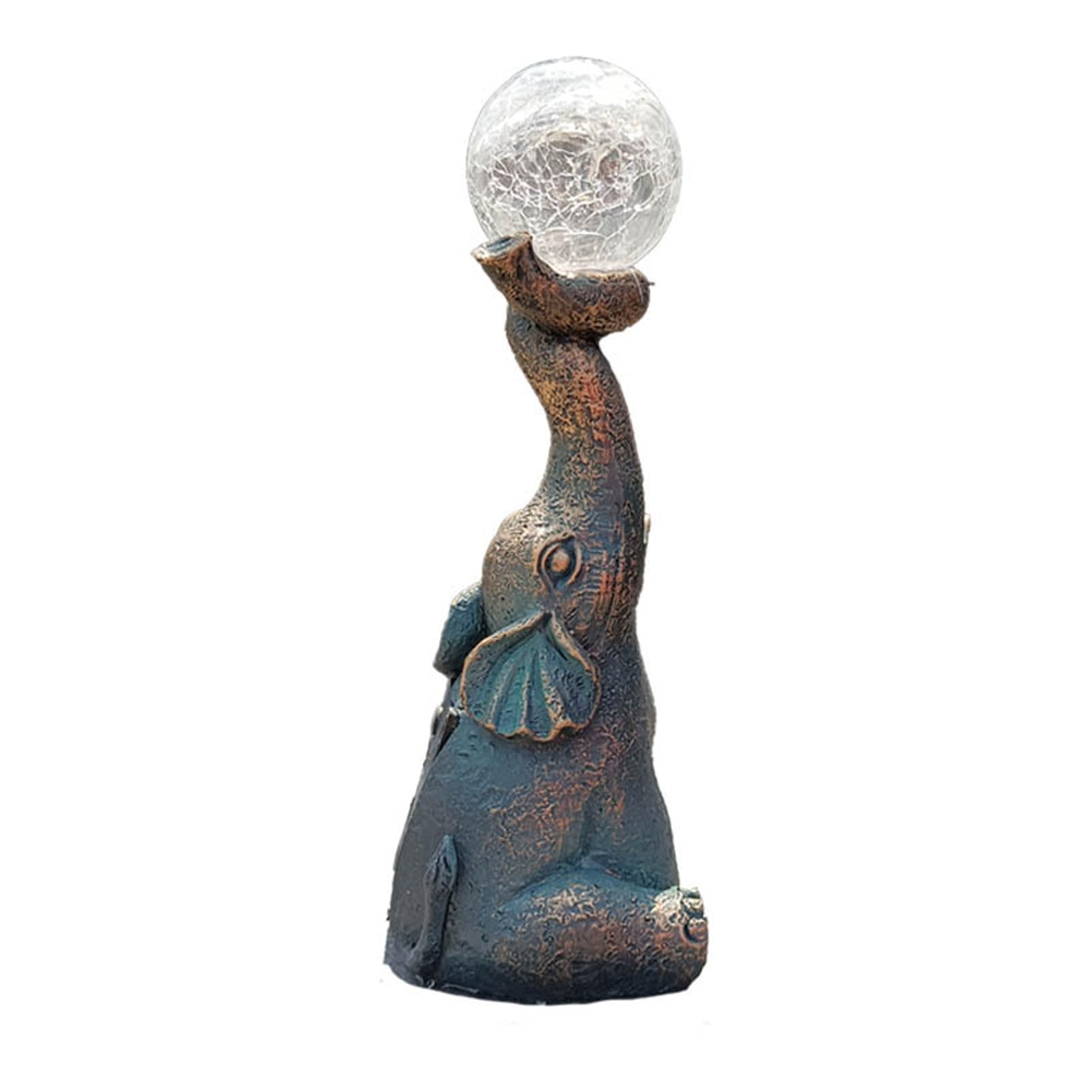 TWISAXC Stunning Elephant Garden Statue Outdoor Decor Featuring Cute Solar Figurine With LED Light Yard Patio Lawn Decoration Solar Garden Statue For Home
