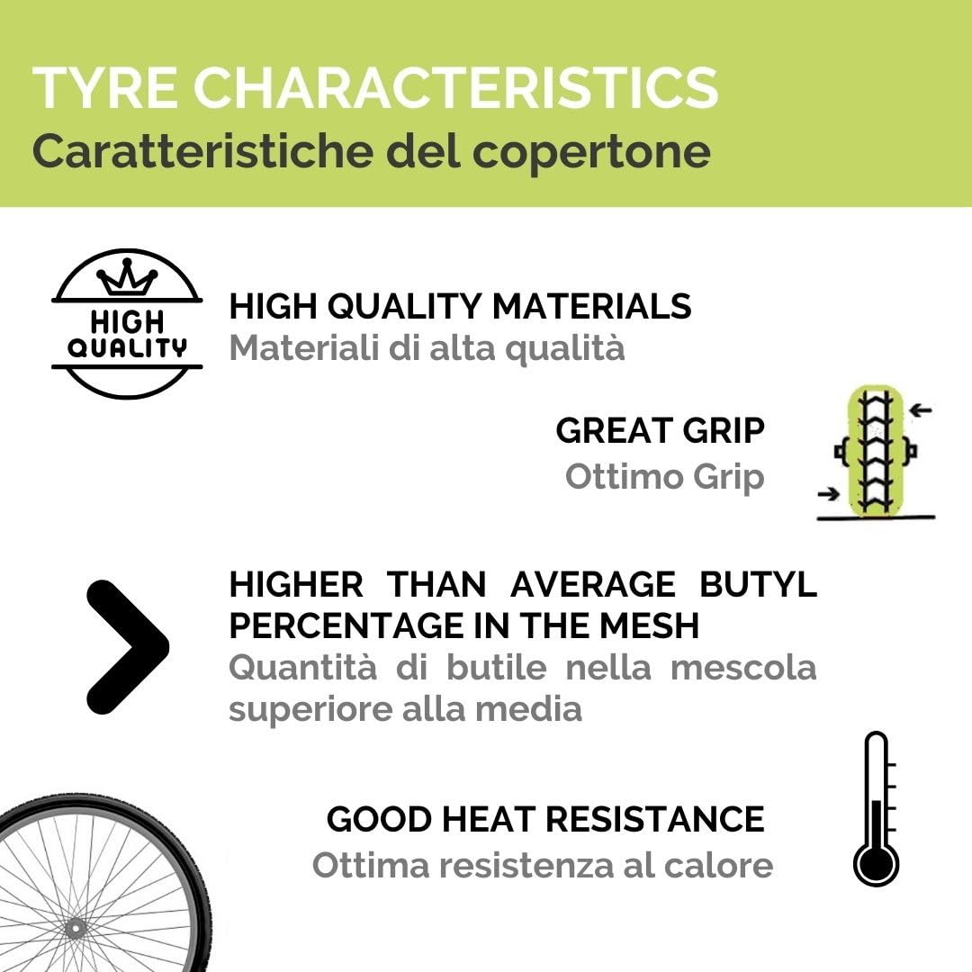 2 Pneumatici Duro 2.50-8 + Camere d'Aria Pneumatici HFT216 TT COPERTONI 4PR GOMME Ruota Scooter Moto Industriale Anteriore Posteriore