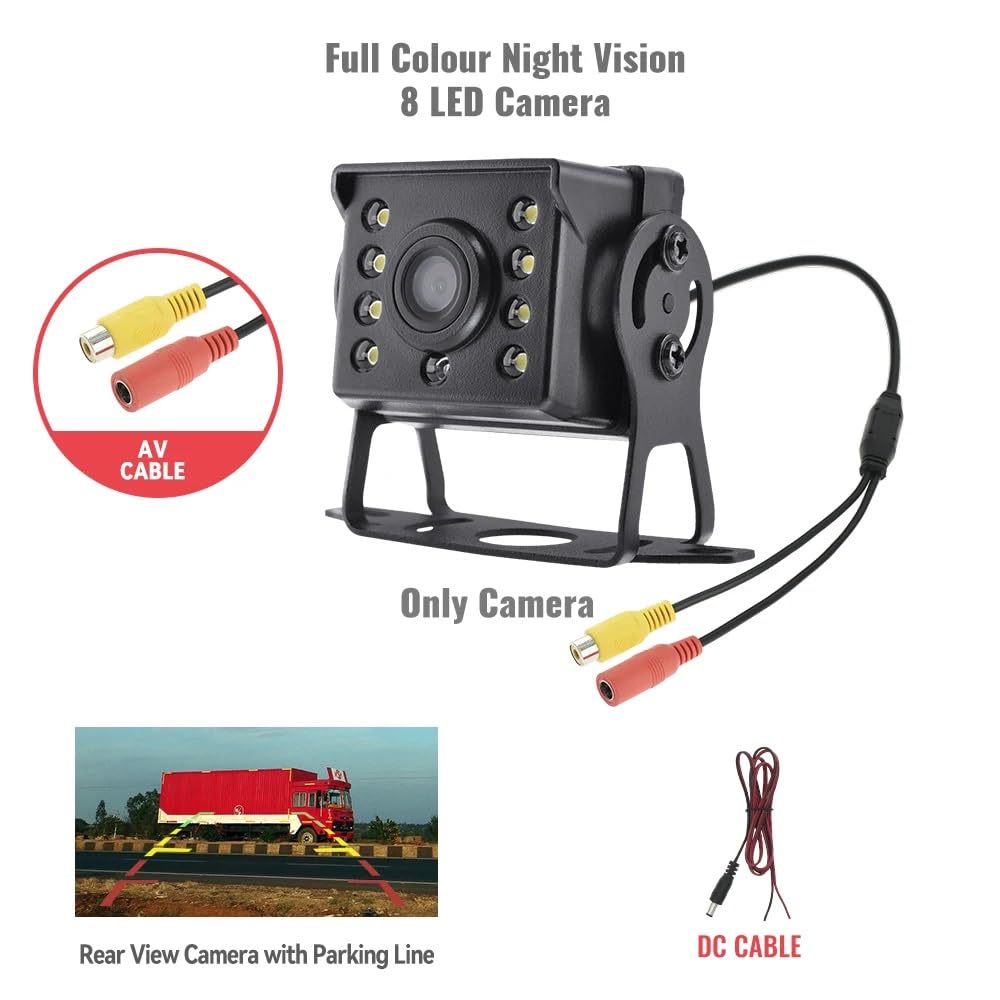 Cámara Trasera Camara Cámara de visión Trasera para Coche, para estacionamiento de Camiones, 12-24 V, visión Nocturna, Impermeable, para Monitor(AV)