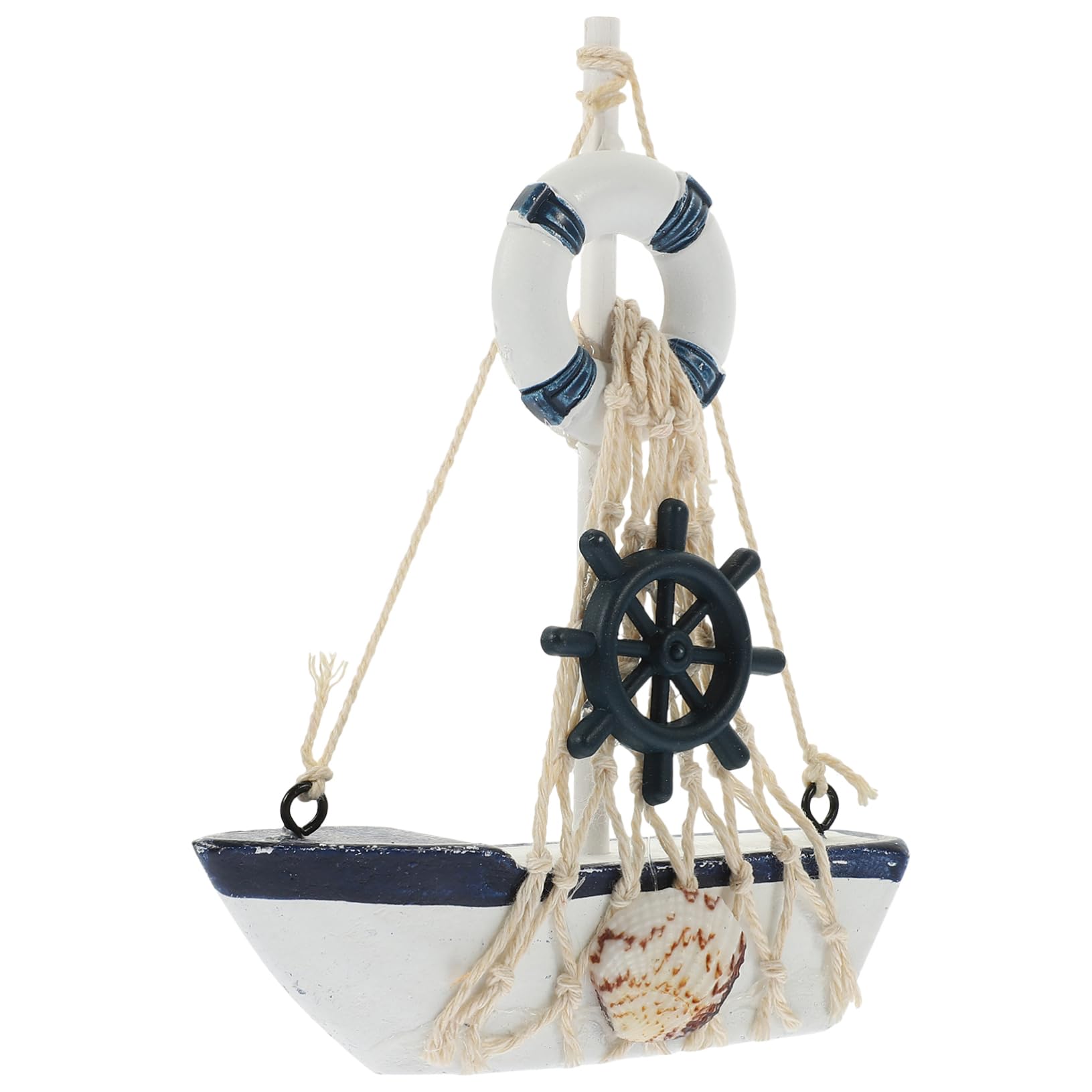 Barco de madera mediterráneo decoración marinera para salones sin vida