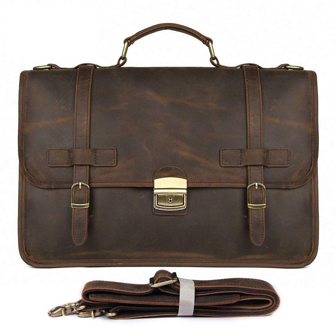 Sac à main homme en cuir robuste pour protéger votre ordinateur 14 pouces en déplacement