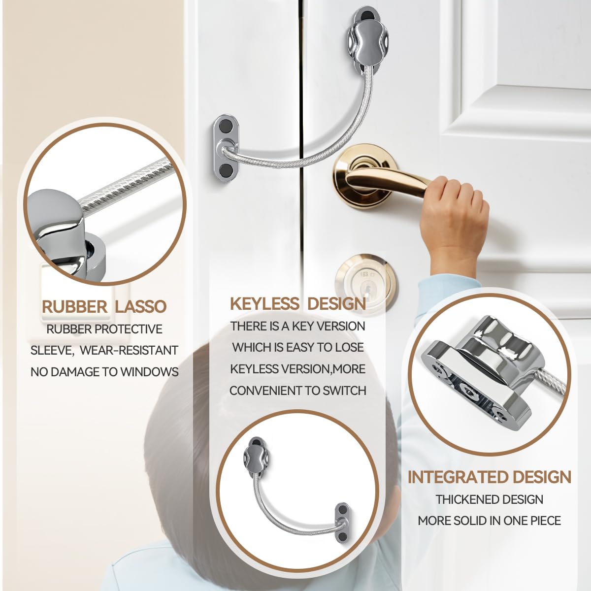 Bwintech 5 Pack Chrome Keyless Window Restrictor - Image 3
