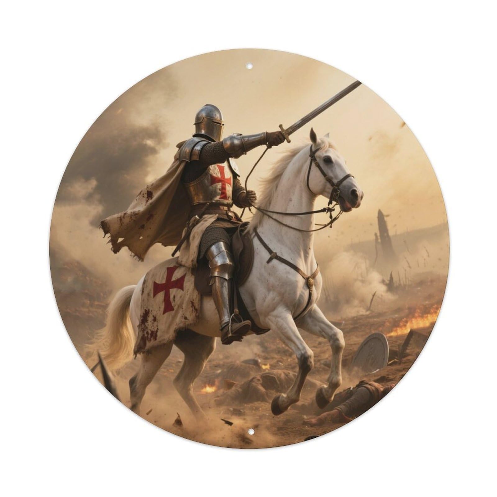 Knights Templar Crusader Medieval Gothic Metal Tin Sign