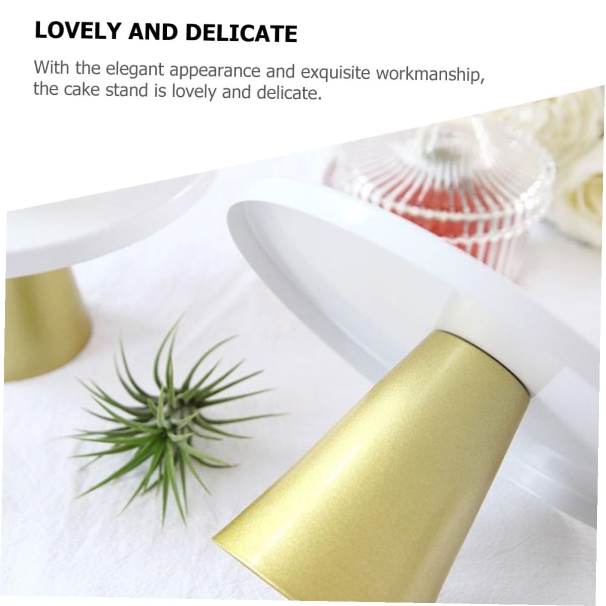 SHINEOFI Dekorative Tortenplatte aus Eisen für Hochzeit und Zuhause Weiß