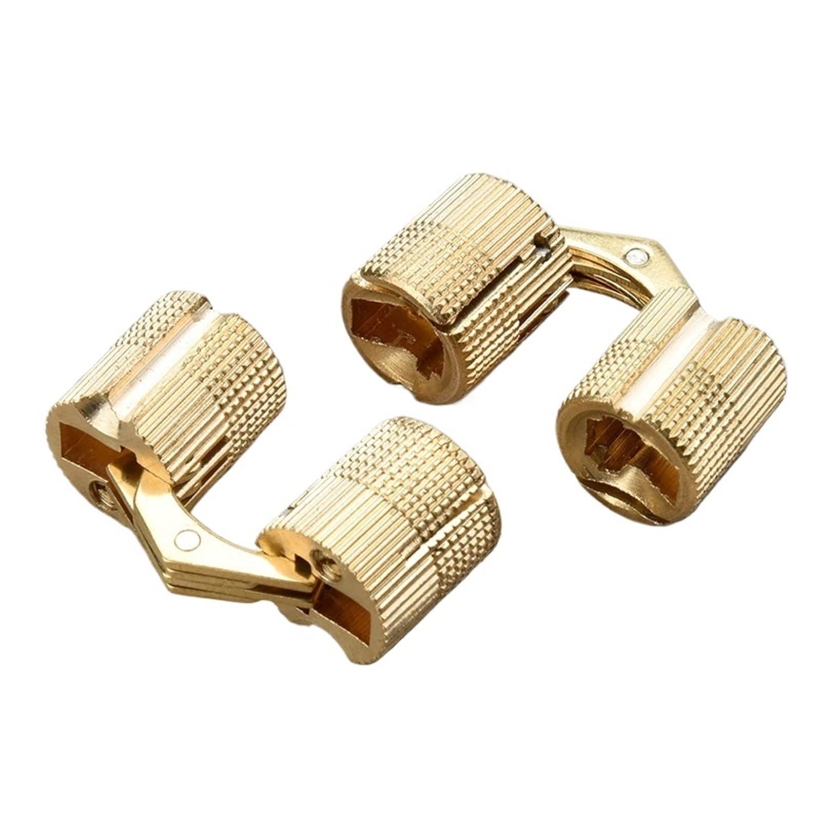LYEUXHJPX Brass Hinges 8-12mm Hidden Cabinet Copper Invisible Door Hinge Concealed Barrel 2Pcs(12mm)