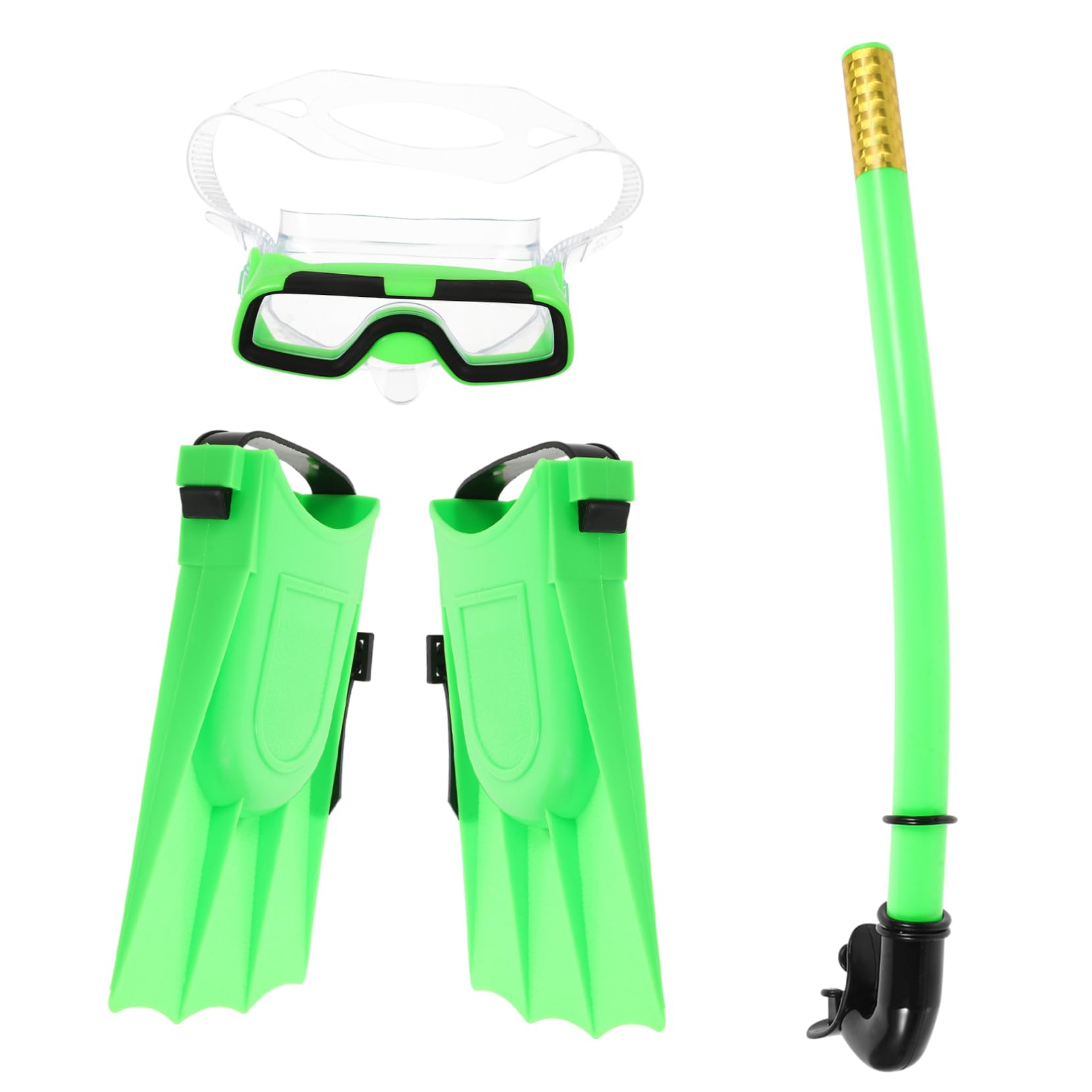 GALPADA Boys and Girls Snorkeling Set Diving Goggles Snorkel Short Fins Wide View Anti-Fog Semi-Dry Mask