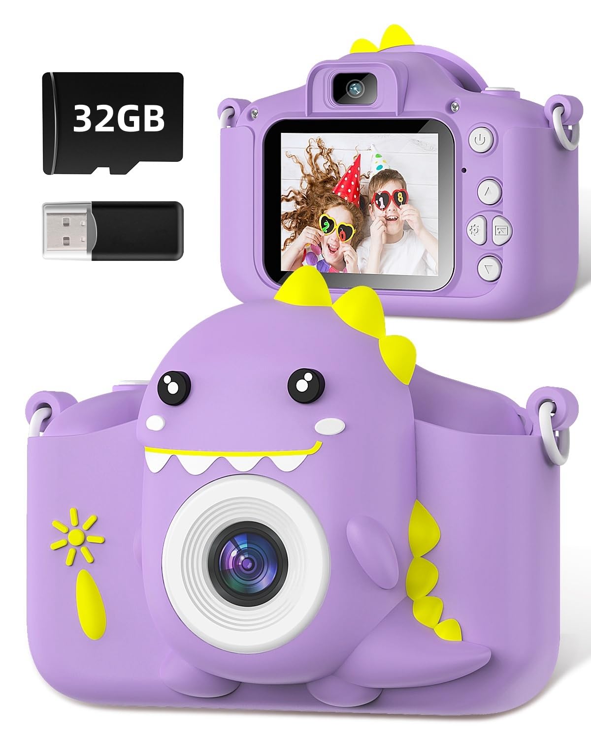 Gofunly Macchina Fotografica Bambini, 2.0 Pollici Schermo HD da 1080P Selfie Fotocamera Digitale per Bambina Videocamera Regalo per Ragazze & Ragazzi 3-12 Anni, Scheda 32GB Inclusa, Regali Giocattolo