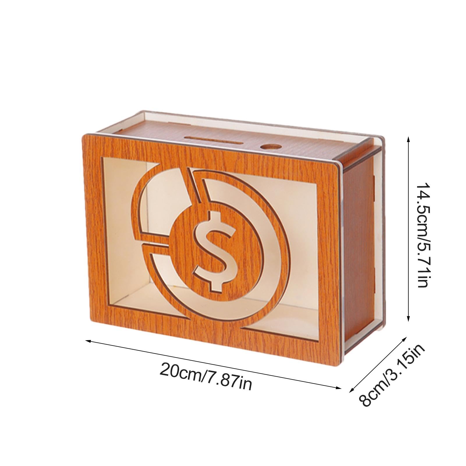 Amazon.co.jp: 木製貯金箱、木製貯金ケース | 創造的なクリアマネーバンク。お金を節約するターゲット付き。男の子、女の子、子供用。 :  ホーム＆キッチン