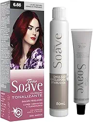 Coloração Capilar Tonalizante Sem Amônia Tono Soave Capelli (6.66 Louro Escuro Vermelho Profundo)