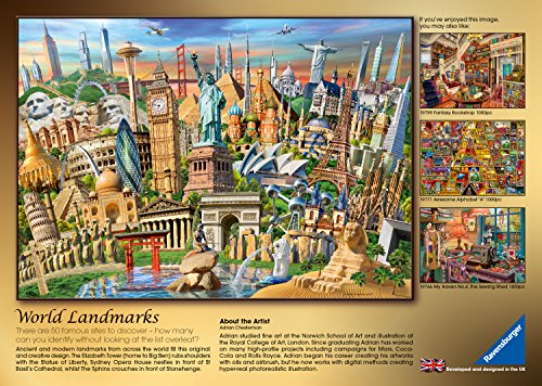 Ravensburger World Landmarks Puzzle, Sehenswürdigkeiten aus der ganzen Welt, 1000 Teile – Bild 4
