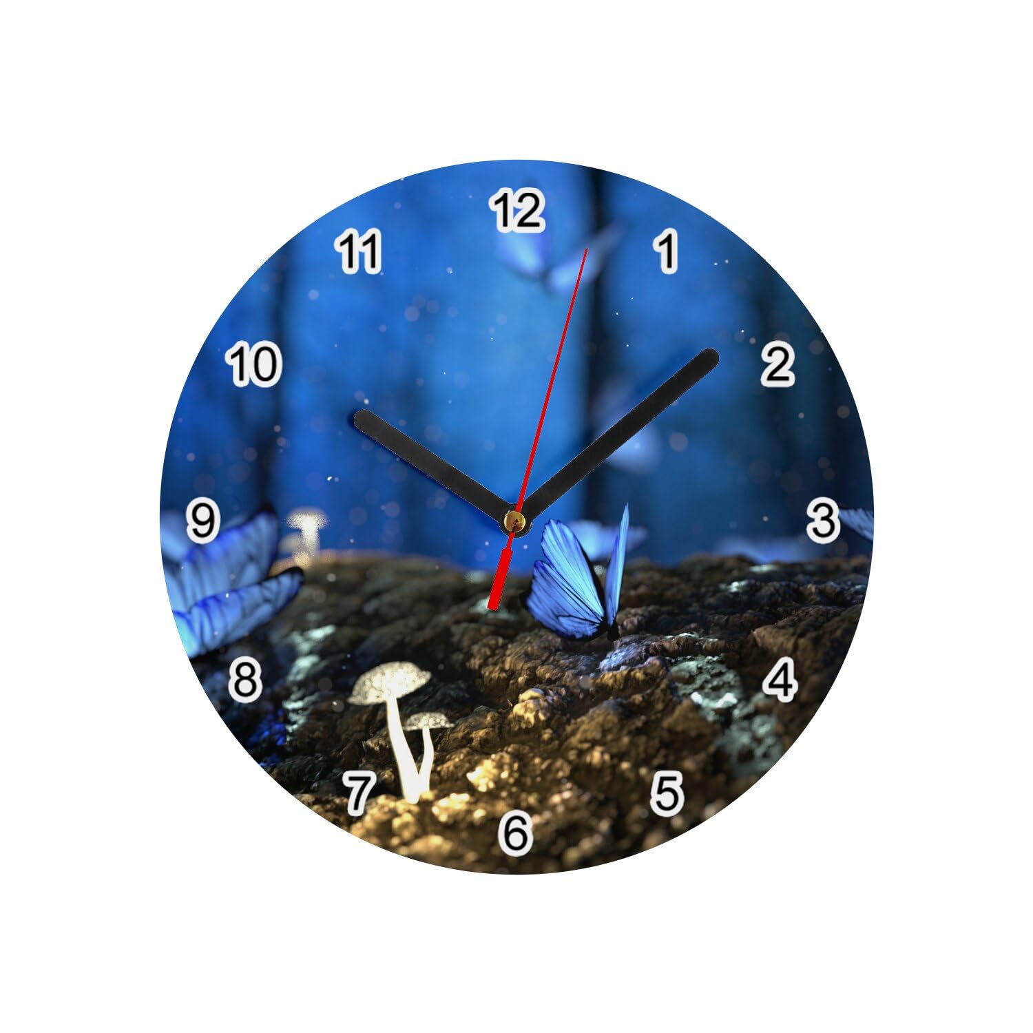Horloge papillons bleus pour chambre féérique