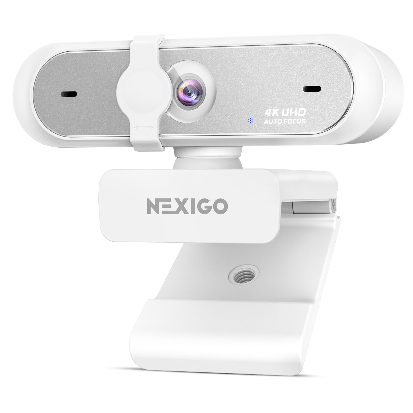 NexiGo N660P Pro 4K Webcam with Distortion-Free Lens, 1080p 60 fps Autofocus USB Streaming Camera, 3DNR, Noise-Canceling Mics & Privacy Cover, Web Cam for Gaming/Live Streaming/PC/Mac/Switch 2, White 4K Webcam with Cover