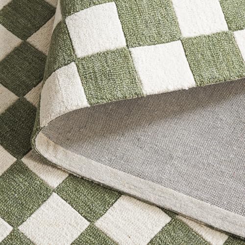 Image of Hand Tufted Wool Carpets Anti Shedding Rug Modern Carpets for Living Room Size 6x8 Feet